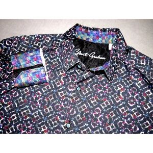 Robert Graham Long Sleeved Geometric Flip Cuff Button Up Shirt Men's Small